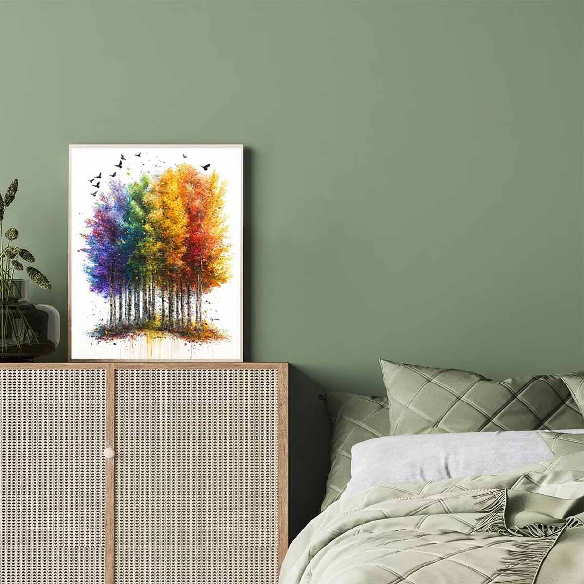 Dipingere con i Numeri Albero, Paint by Numbers Adulti Astratto, Fai da te Creativi Adulti Quadri da Dipingere Numerati Kit per Decorazione Della Parete di Casa, Regalo 70x95 cm Senza Cornice 65-Z