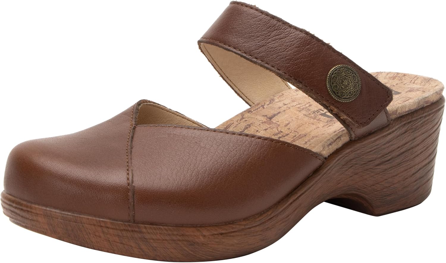 Alegria Women's Sydni Clay Leather Slip-On Wedge Clog Sandal 11.5-12 M US