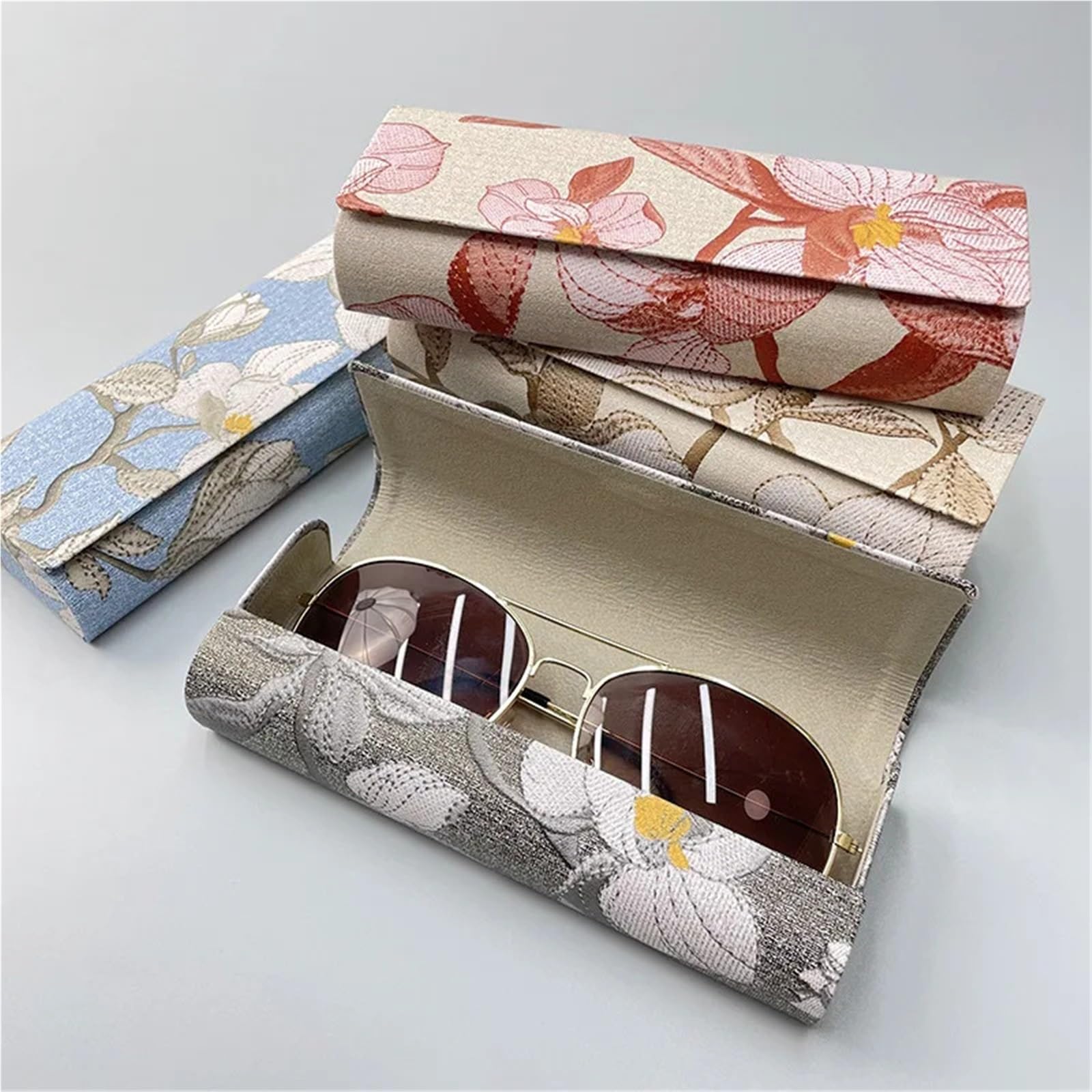 estuche para gafas, Estuche for gafas de lectura portátil con bordado, estuche for sol