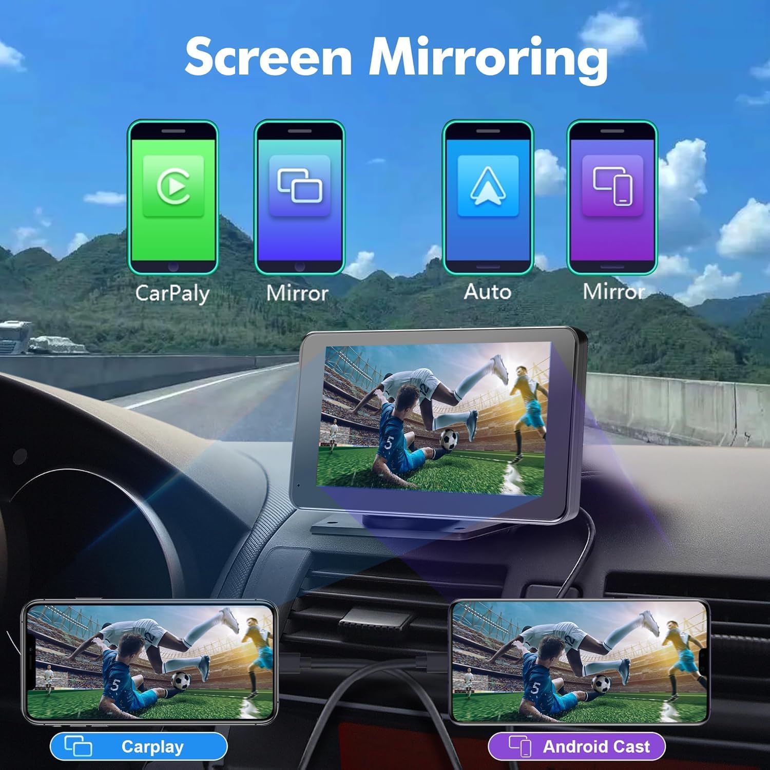Amazon.com: Hieha Portable with Apple CarPlay & Android Auto