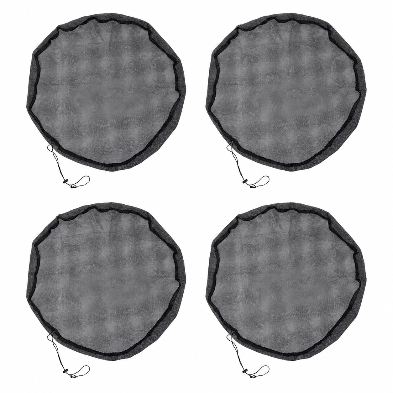 4 Pcs 80cm Water Butt Mesh Cover Rain Barrel Drawstring Cover
