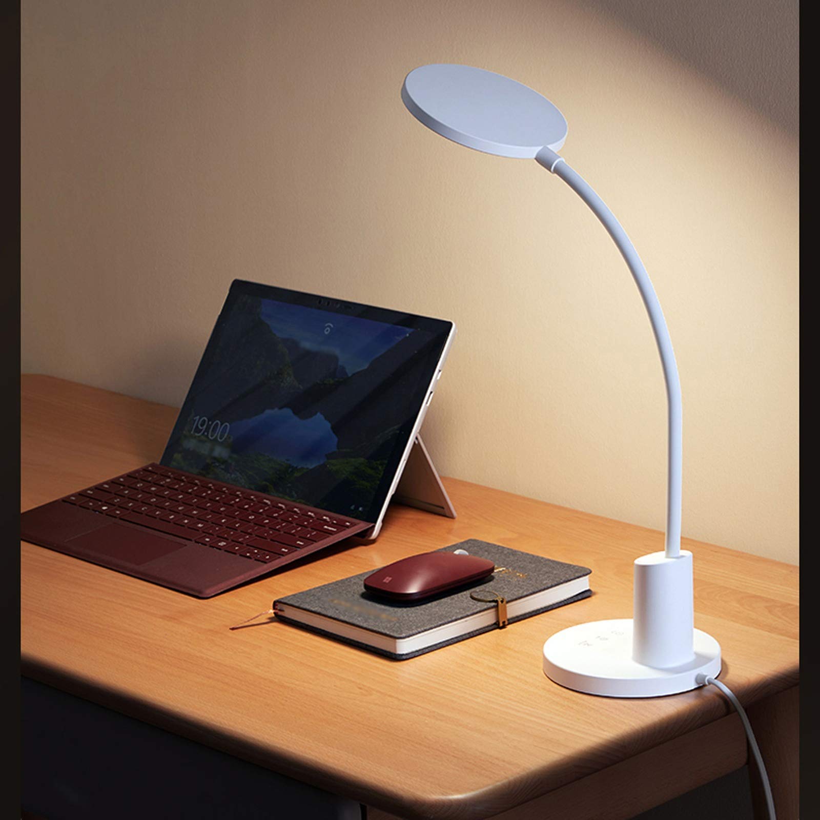 Lampa stołowa do czytania Lampa biurkowa, LED Desk Light z 3 trybami oświetleniowymi i ściemnianiem, sterowanie dotknięciem, automatycznym rozrządu, elastyczna lampa do nauki dla akademiku, biura lamp