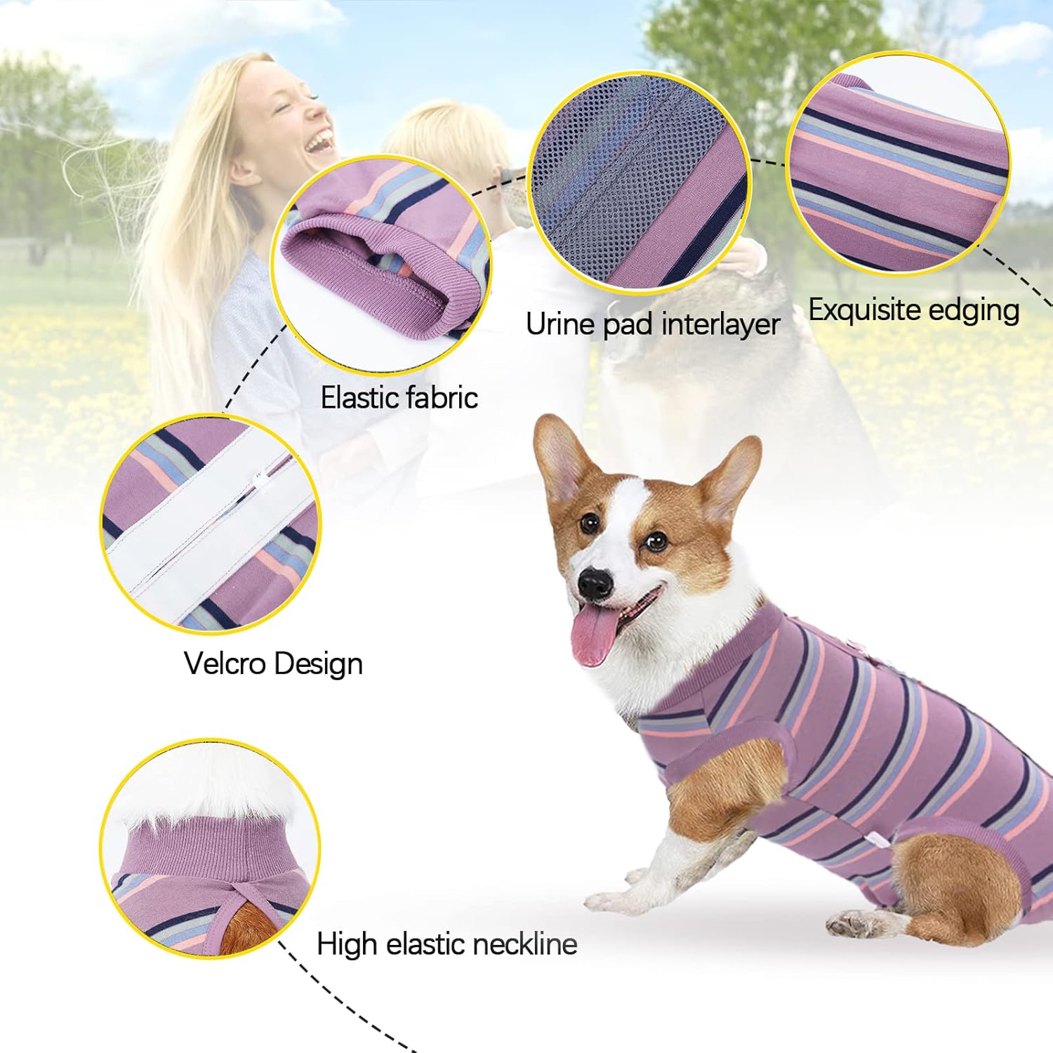 Hipetime Dog Pajamas Onesie Recovery suit for Dog after Surgery