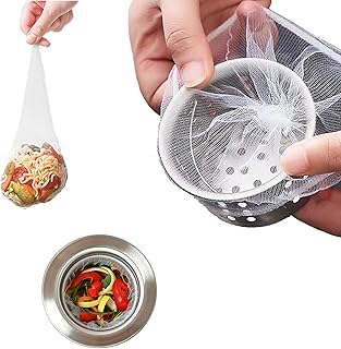 Kitchen Sink Strainer Mesh Bag Sink, Mesh Filter Bag 200PCS Sink Strainer Mesh Bag for Kitchen Bathroom Balcony, Kitchen Residue Filter Screen,for Collecting Kitchen Food Waste Leftover Garbage