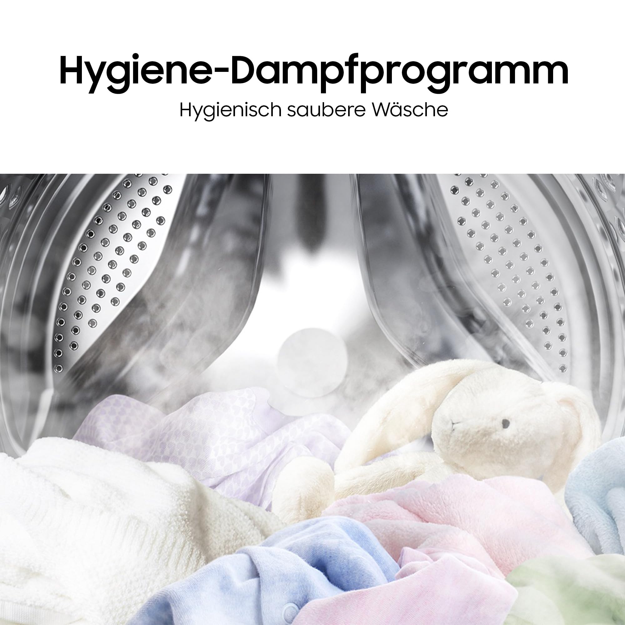 Samsung WW81FG5L32ABEG Waschmaschine, 8 kg, Platzsparende SLIM Ausführung, Nur 47 cm tief, AI Ecobubble und Energy Mode, SmartThings, Super Speed und Hygiene-Dampfprogramm, Schwarz