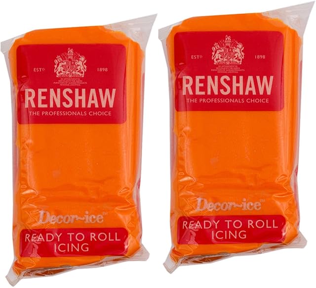 Renshaw Tiger Orange Ready to roll icing 500g (2 x 250g Packets)