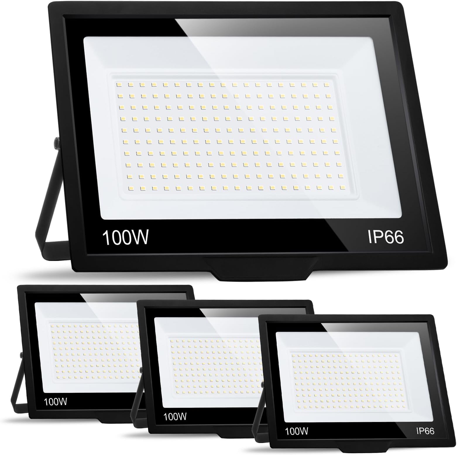 MUCLUD 4Pack LED Flood Light Outdoor,100W LED Work Light 11000lmwith ...