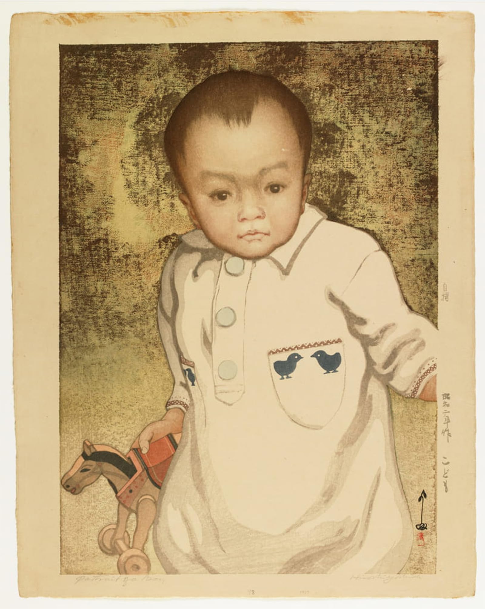 SERENDIPITP Vintage Wall Art Canvas Nordic Poster Canvas Print Picture Portrait of a Boy by Hiroshi Yoshida Wall Art Poster for Home Decor 60x90cm