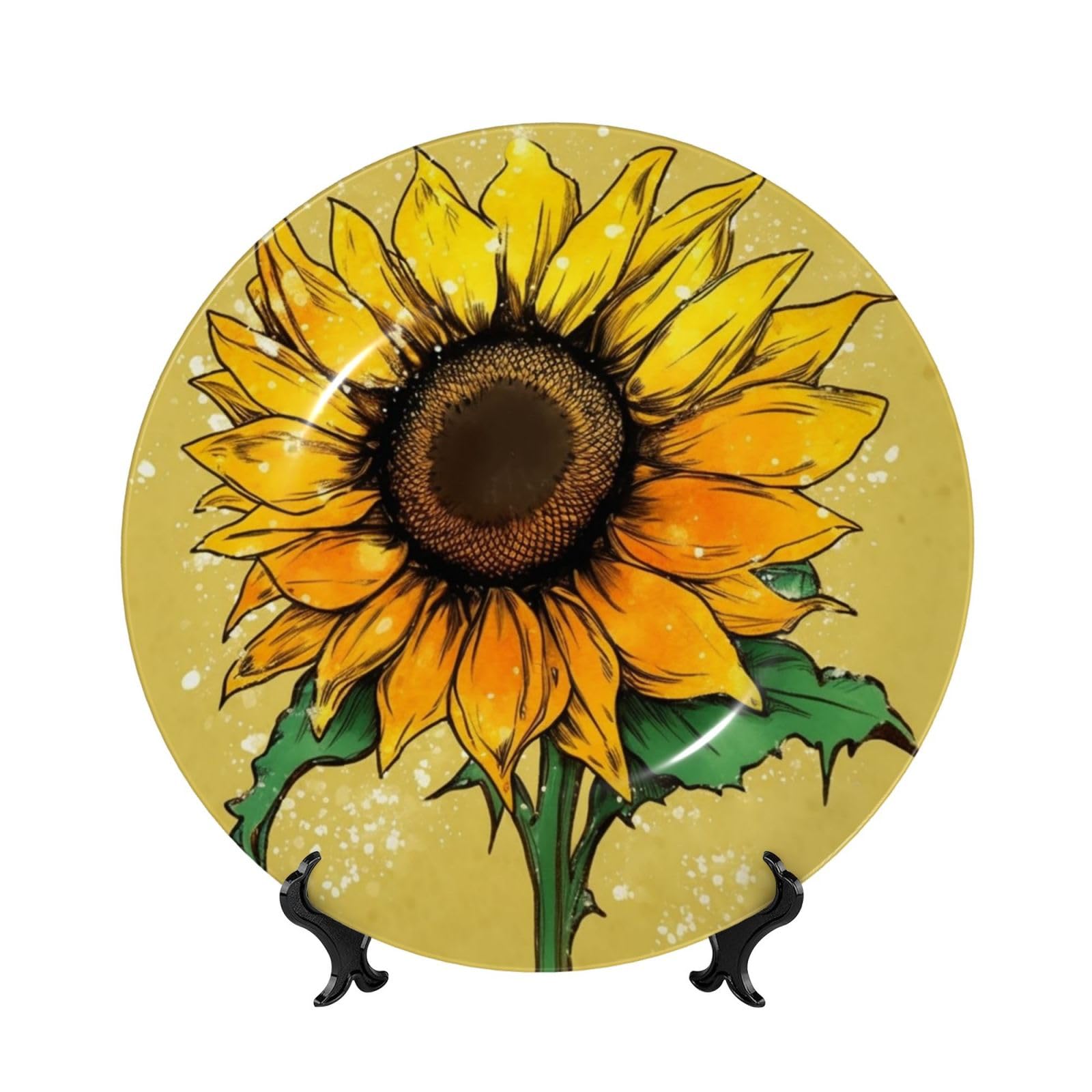 Assiette décorative porcelaine Shine Like A Sunflower pour une maison joyeuse 17cm