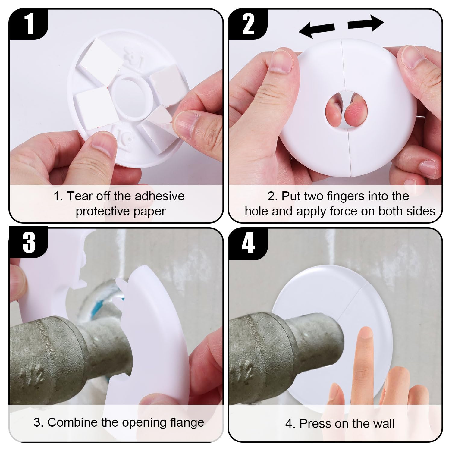 PATIKIL Bride Murale Fendue De 34,5 Mm, 1 Rosace Ronde Autocollante En