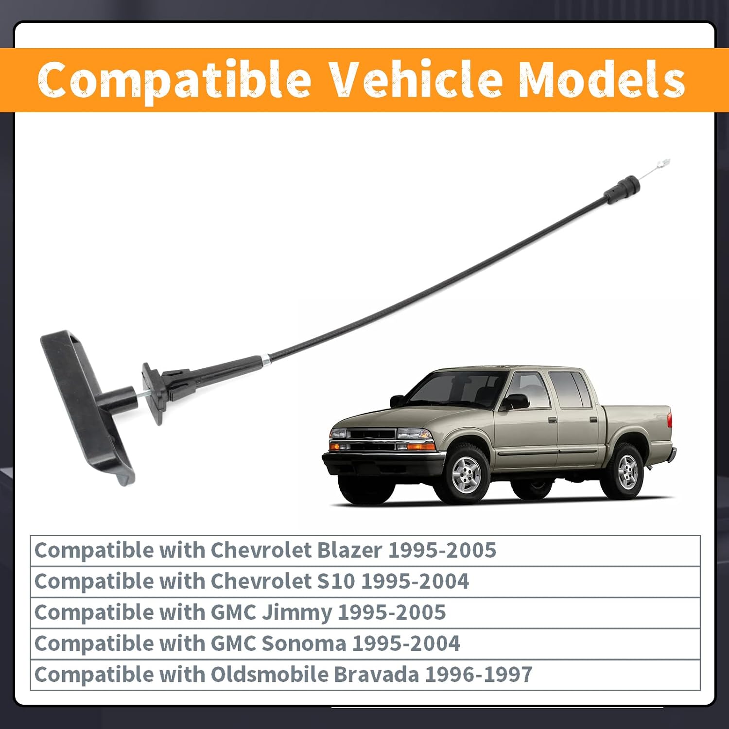 15025402 Parking Brake Release Handle Replacement for Chevrolet S10 95-04 for Blazer 95-05 for GMC Sonoma 95-04 for Jimmy 95-05 for Oldsmobile Bravada 1996-1997, Replace 15027989
