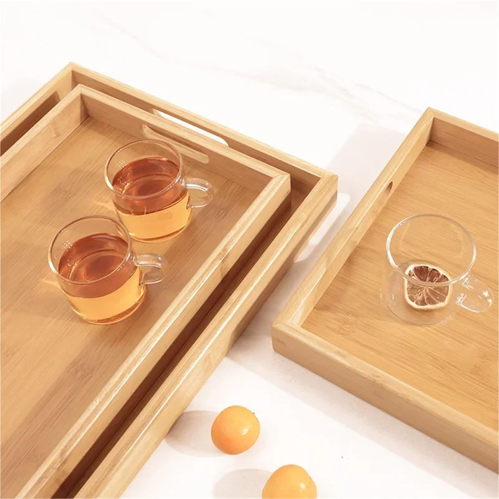 Bandeja Rectangular de Madera para Servir té, de Madera Maciza, Ideal para Hotel (35 x 22 x 5 cm)