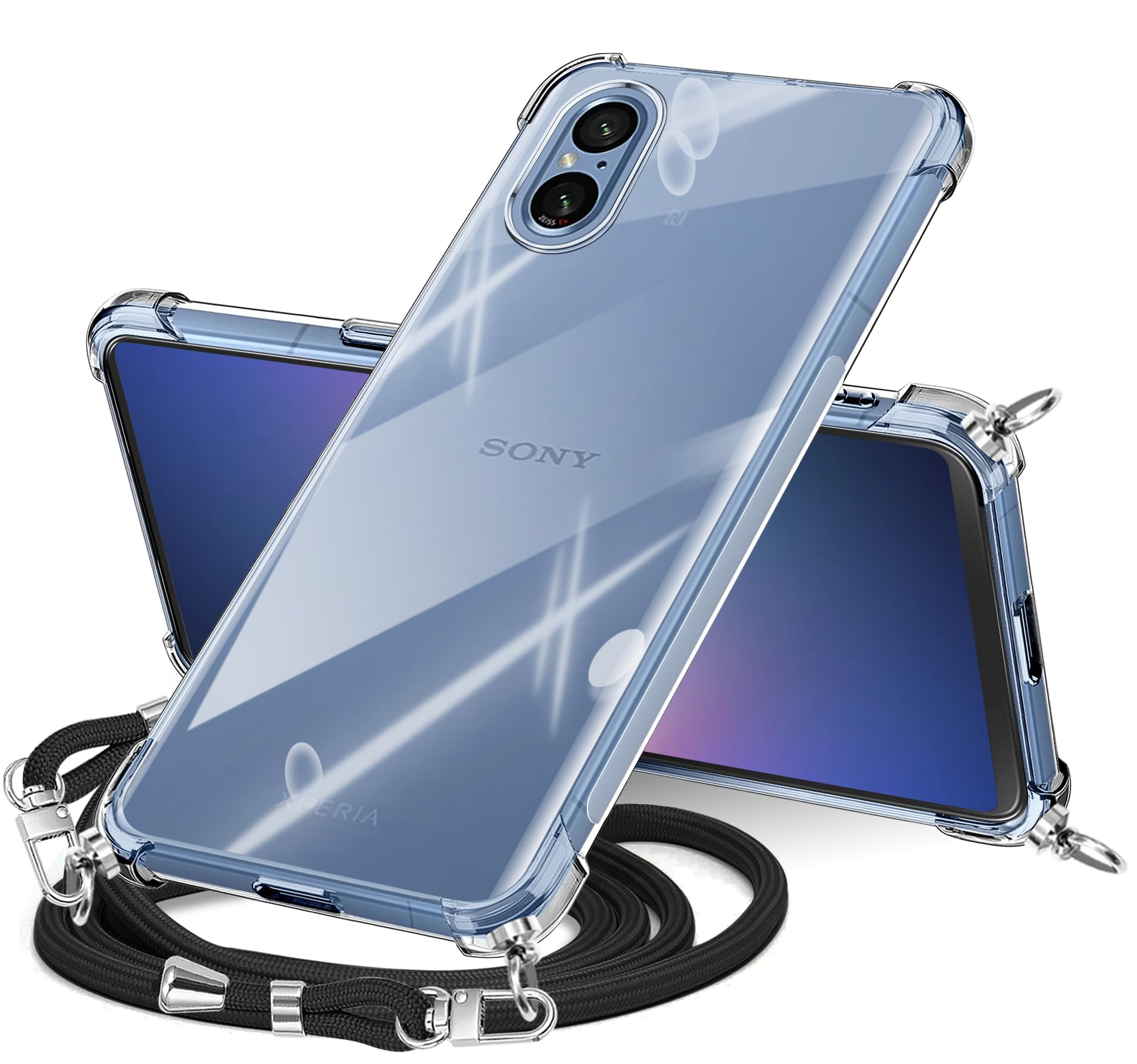 Amazon.co.jp: ソニー Xperia 5V ケース クリア ショルダー