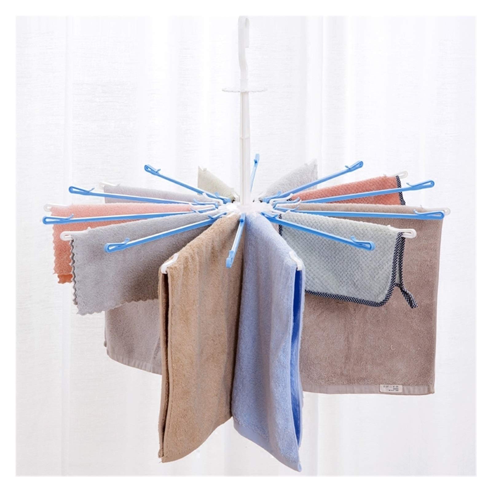 Kleiderbügel, zusammenklappbarer Wäscheständer, 20 Clips, Regenschirmform, winddichter Kinderhandtuch-/Socken-/Unterwäsche-/Krawattenbügel, Faltbare, drehbare Kleiderständer Present