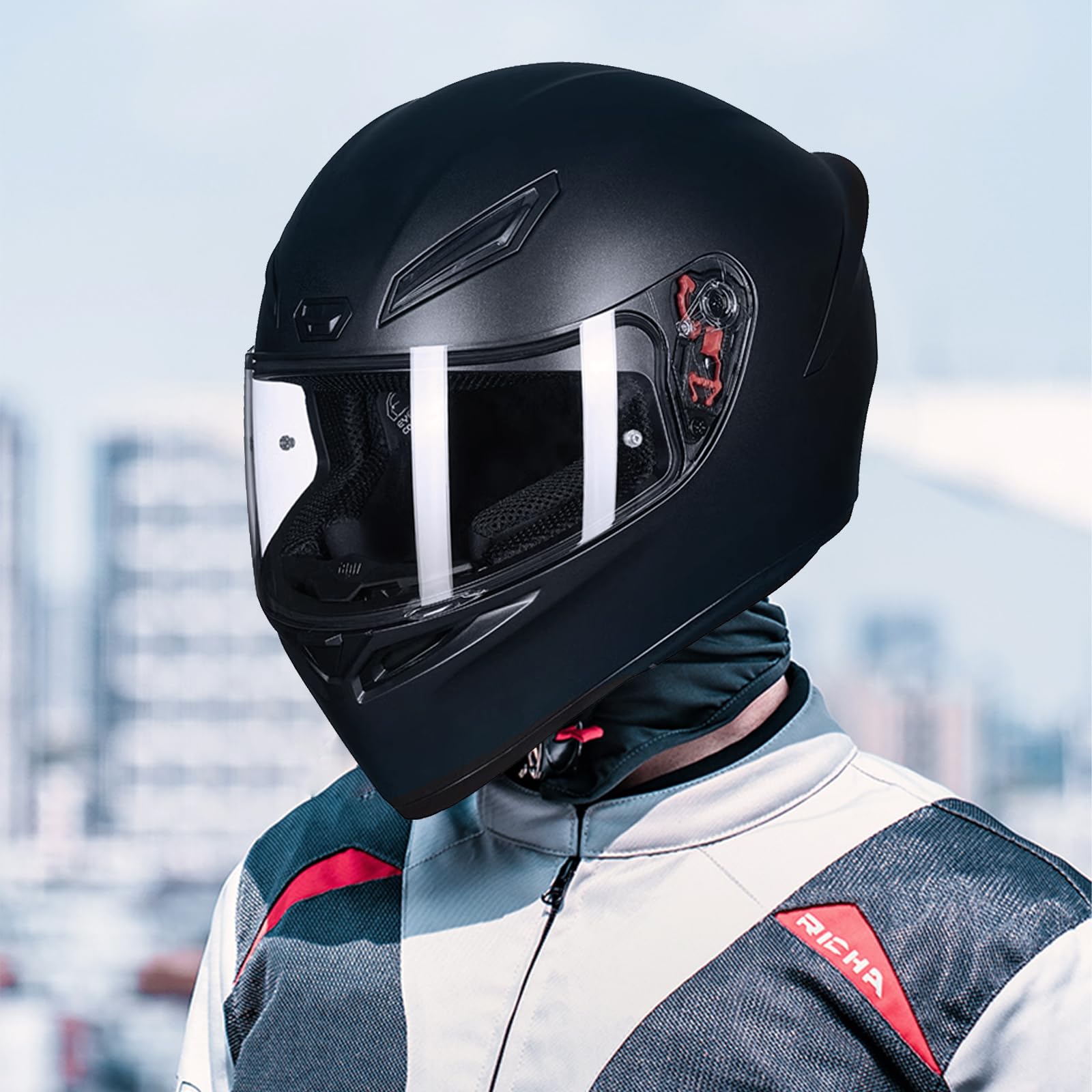 Visera Casco Moto Reemplazo para AGV K1 K3SV K5,Lente de Casco de Protección contra el Viento para Motocicleta,Accesorios para Cascos de Moto(Transparente)