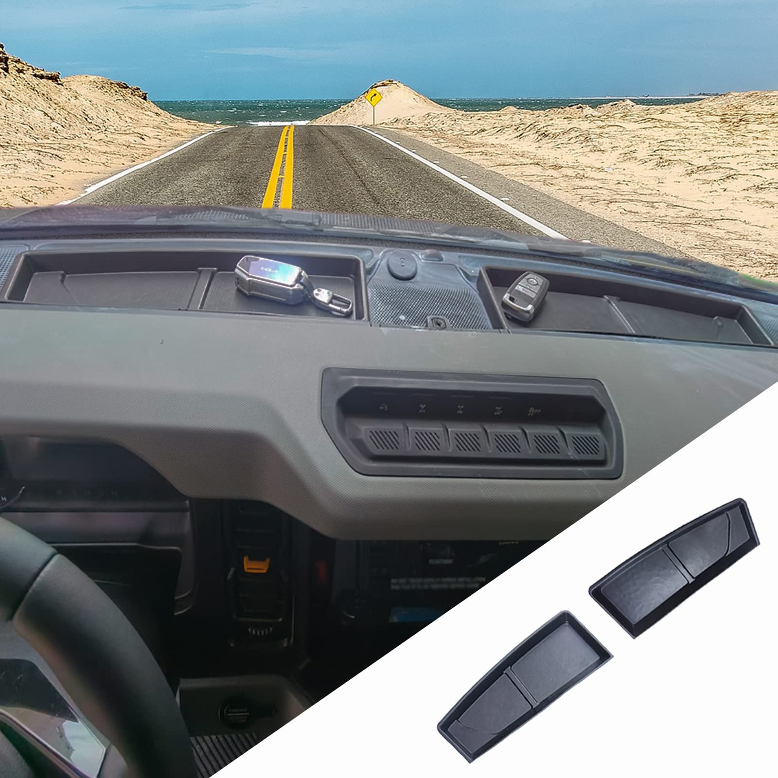 Willando For Bronco Dashboard Accessories, Dashboard Organizer Compatible with Ford Bronco 2021 2022 2023 2024 2025 2/4 Doors, Dashboard Storage Boxes