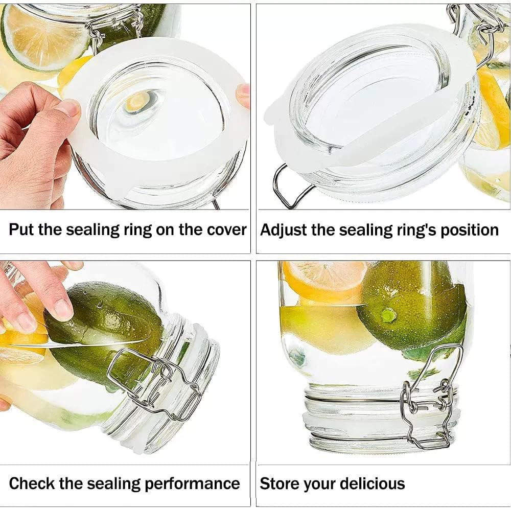 10 Guarnizioni In Silicone Per Barattoli - &Oslash; Esterno 9.5 Cm, Ermetiche E Riutilizzabili