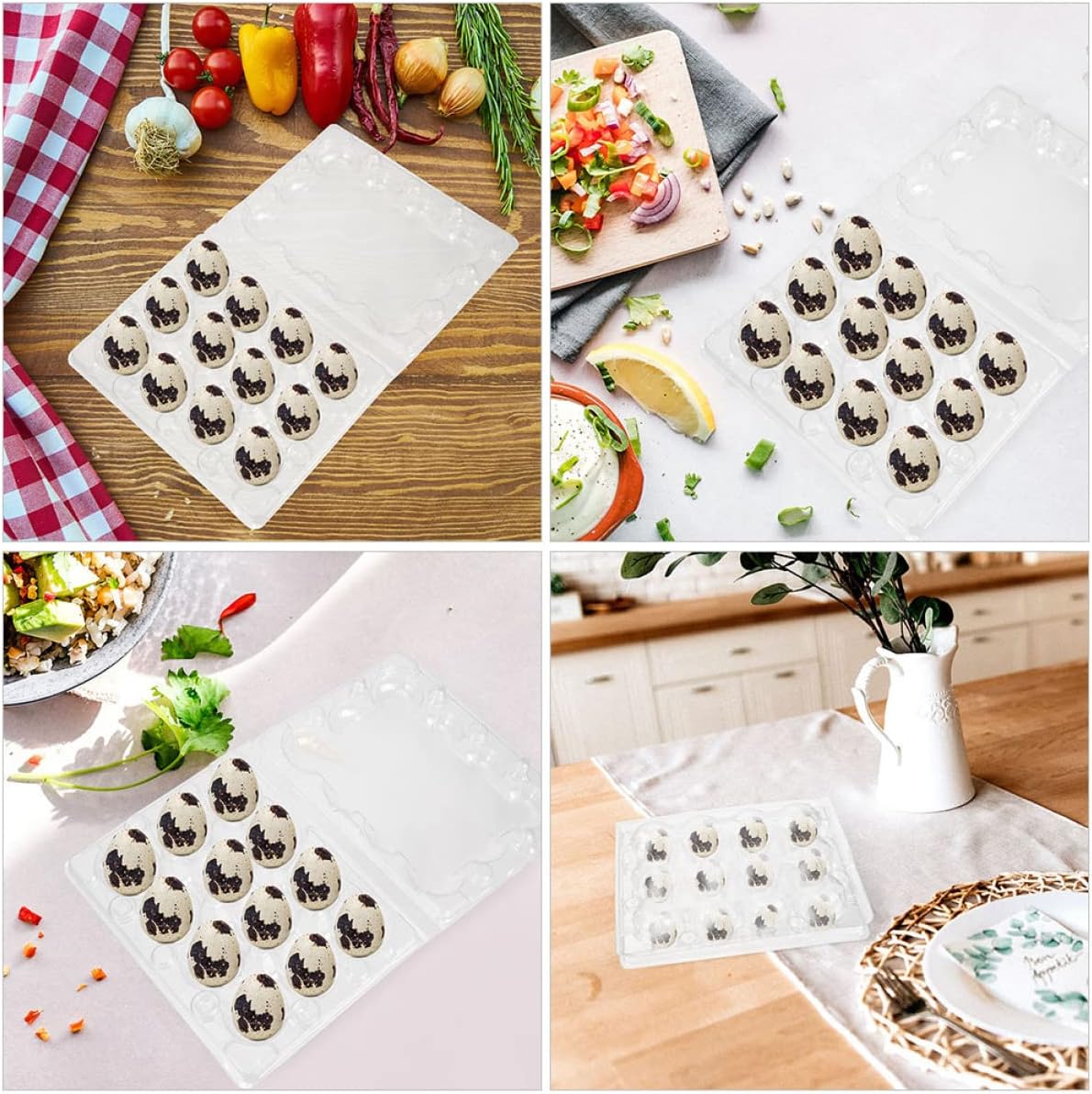 Quail Egg Holders 12 Count Plastic Quail Egg Trays Storage Box Break-resistant for Kitchen
