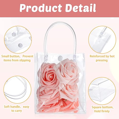 Miniatura 3 de 20 bolsas de regalo de PVC transparente con asas de 59 x 51 x 276 pulgadas bolsas de regalo transparentes de plástico reutilizable bolsa de regalo
