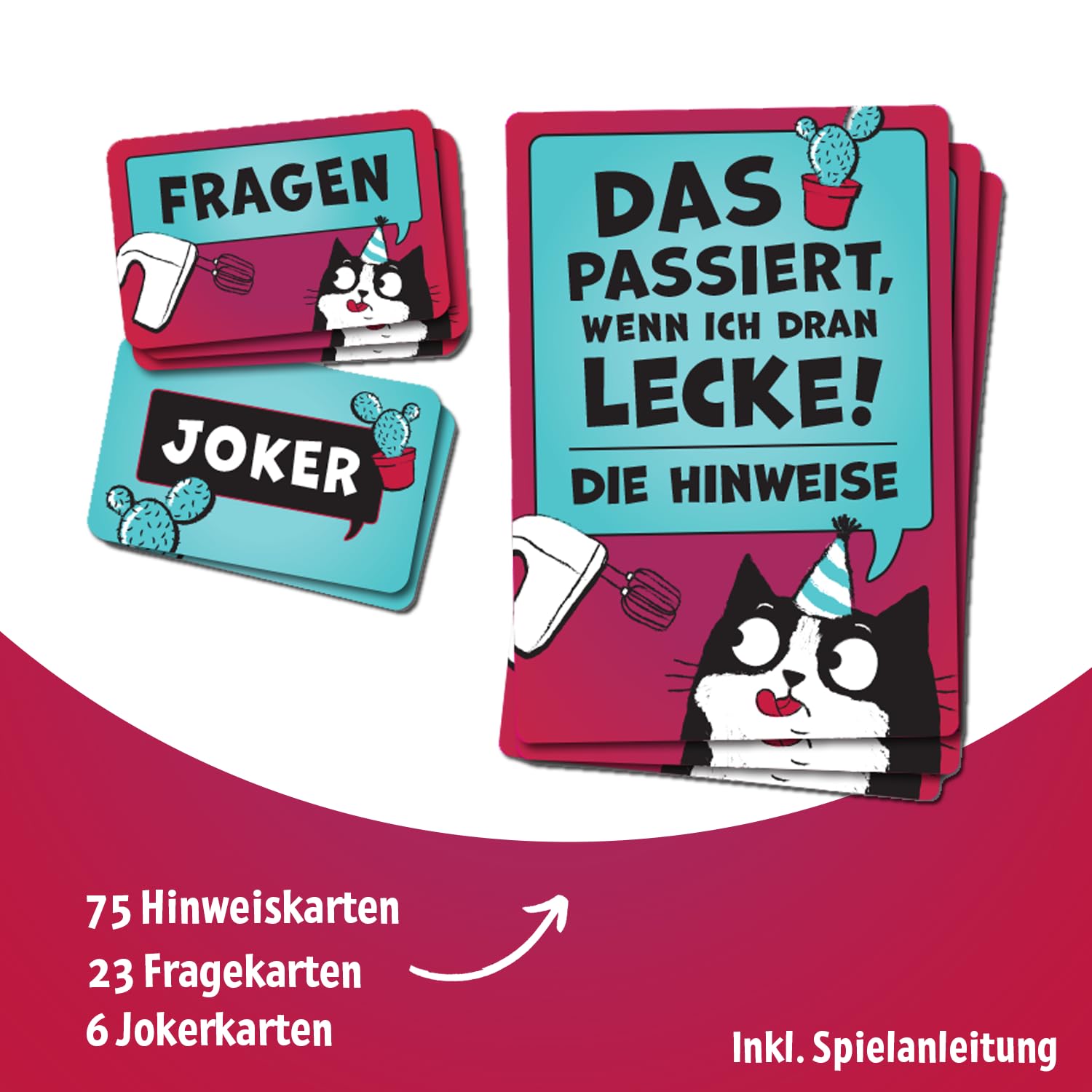 Moses. was passiert, wenn ich dran lecke? - Absurdes Party-Ratespiel mit verrückten & lustigen Fragen, kommunikatives Kartenspiel für 3-8 Spieler ab 14 Jahren - 2
