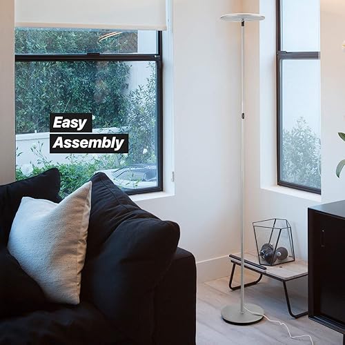 Vista 39 de Brightech - Sky 30 Flux Edition - Lámpara de pie LED Torchiere - LED superbrillante de 30 vatios - Ajuste de la temperatura de color a 3 niveles