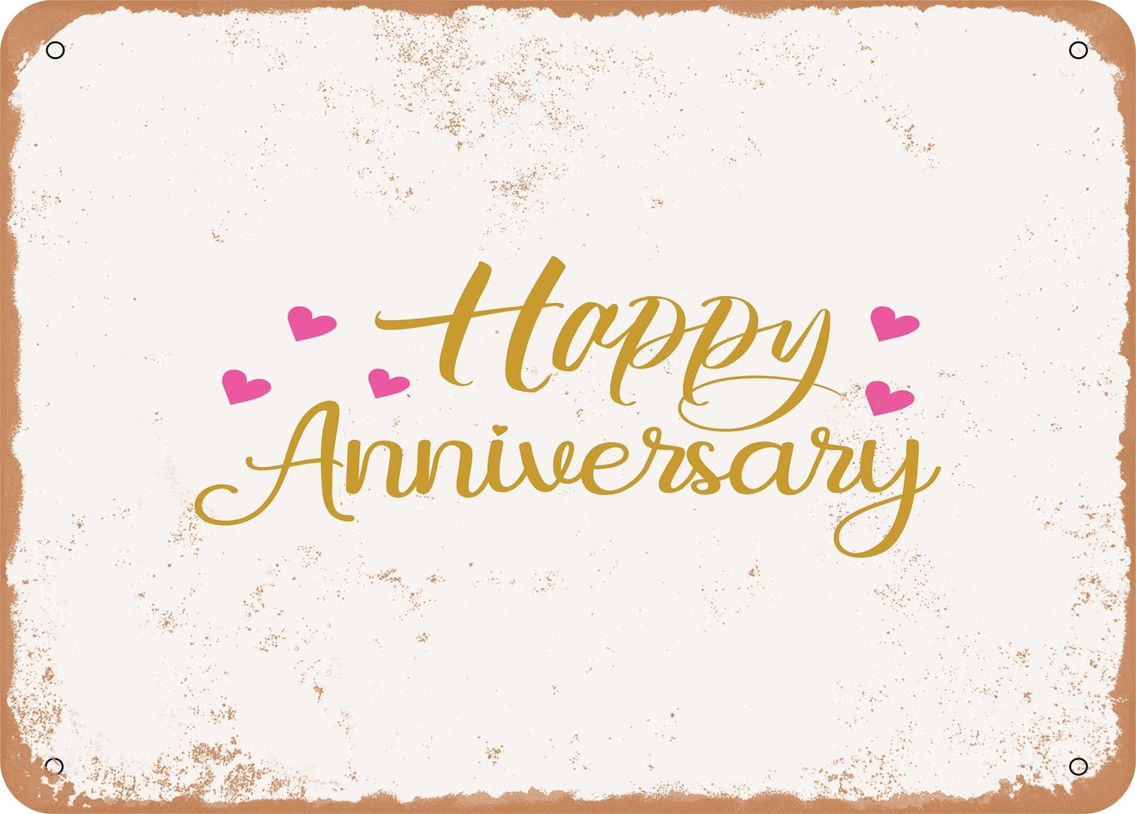 Miaomansenstore Metal Sign - Happy Anniversary - Vintage Rusty Look Sign Home Decor