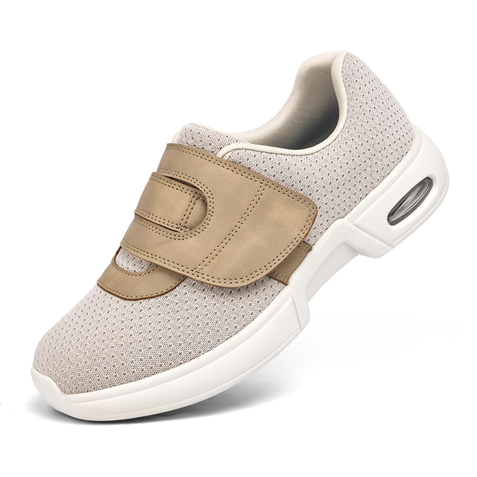 Zapatos Juanetes Mujer DiabéTicos para Caminar pies lesionados y hinchados Zapatillas diabéticas Vendaje Zapatos diabéticos,Beige,41 EU