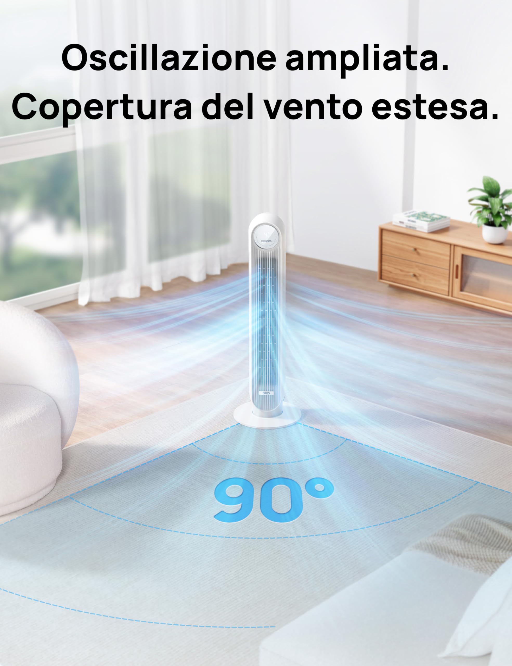 Ventilatore A Colonnina Dreo Nomad One - 28 DB, Oscillante, Telecomando