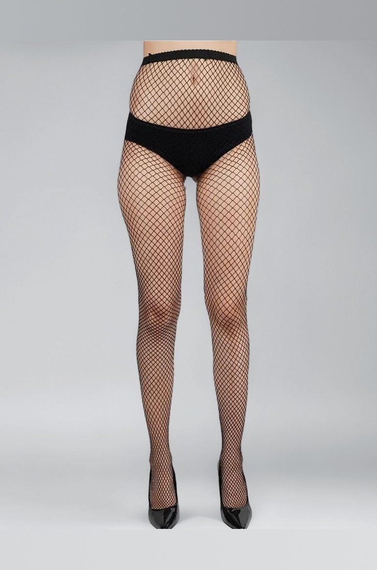 N2S NEXT2SKIN Women's Fishnet Pattern Mesh Pantyhose Stockings (N2S211_P, Black)