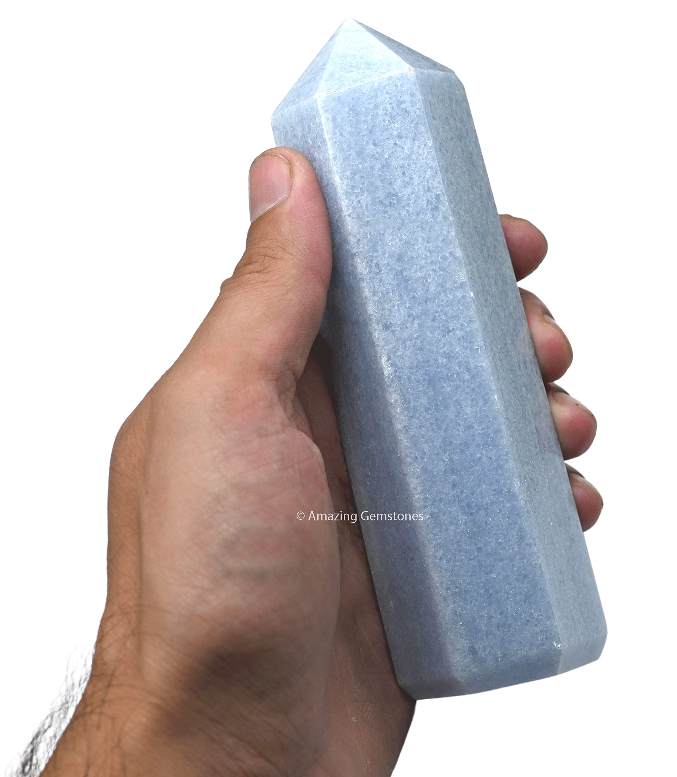 Amazing Gemstone Large Blue Calcite Celestite Crystal Towers ~ Natural Healing Crystal Point Obelisk for Reiki Healing and Crystal Grid (5.5 to 6 INCH)