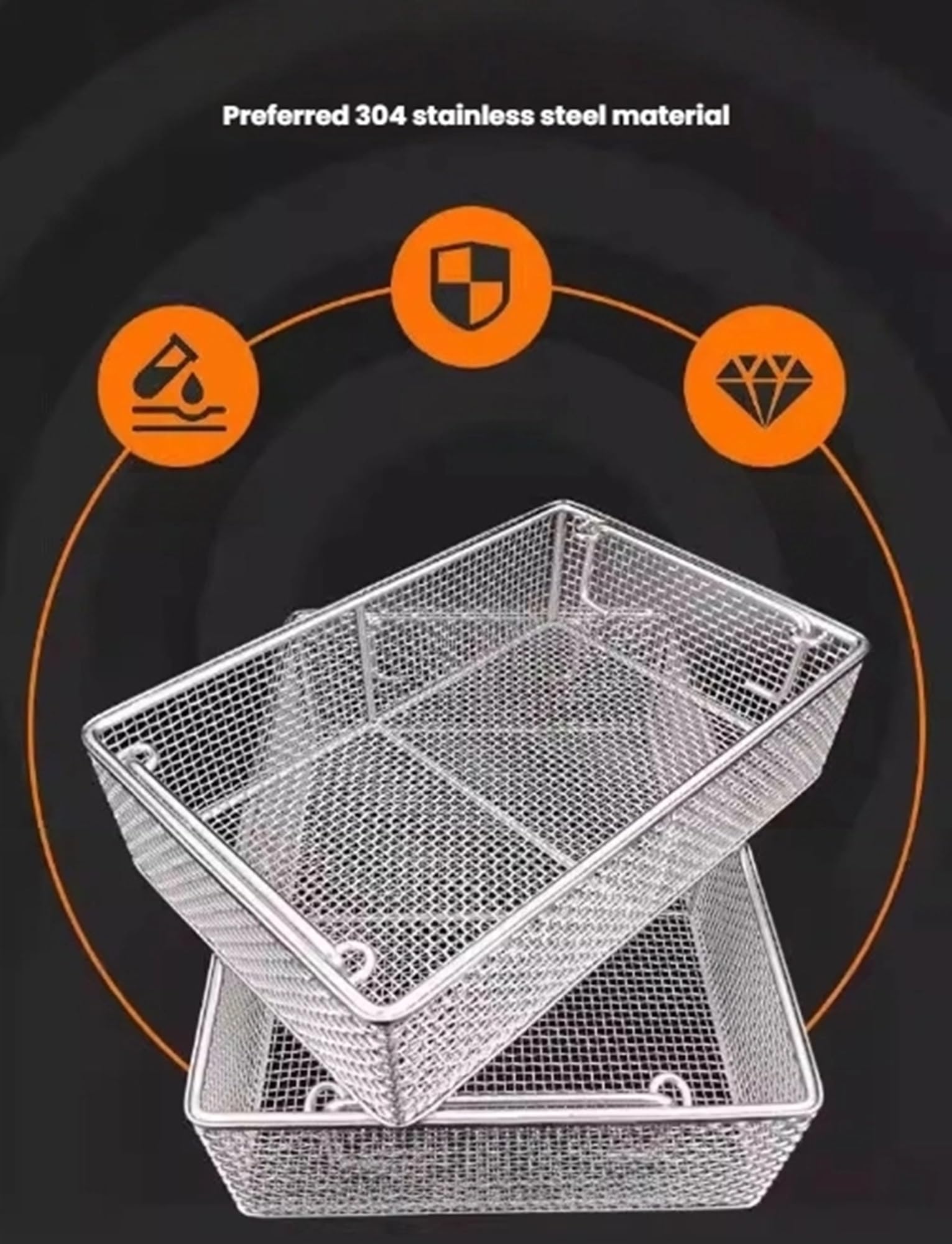Vassoio per sterilizzazione strumenti, design a rete per una disinfezione efficiente, organizzazione di strumenti medici, durevole e facile da pulire, ideale per cliniche e ospedali