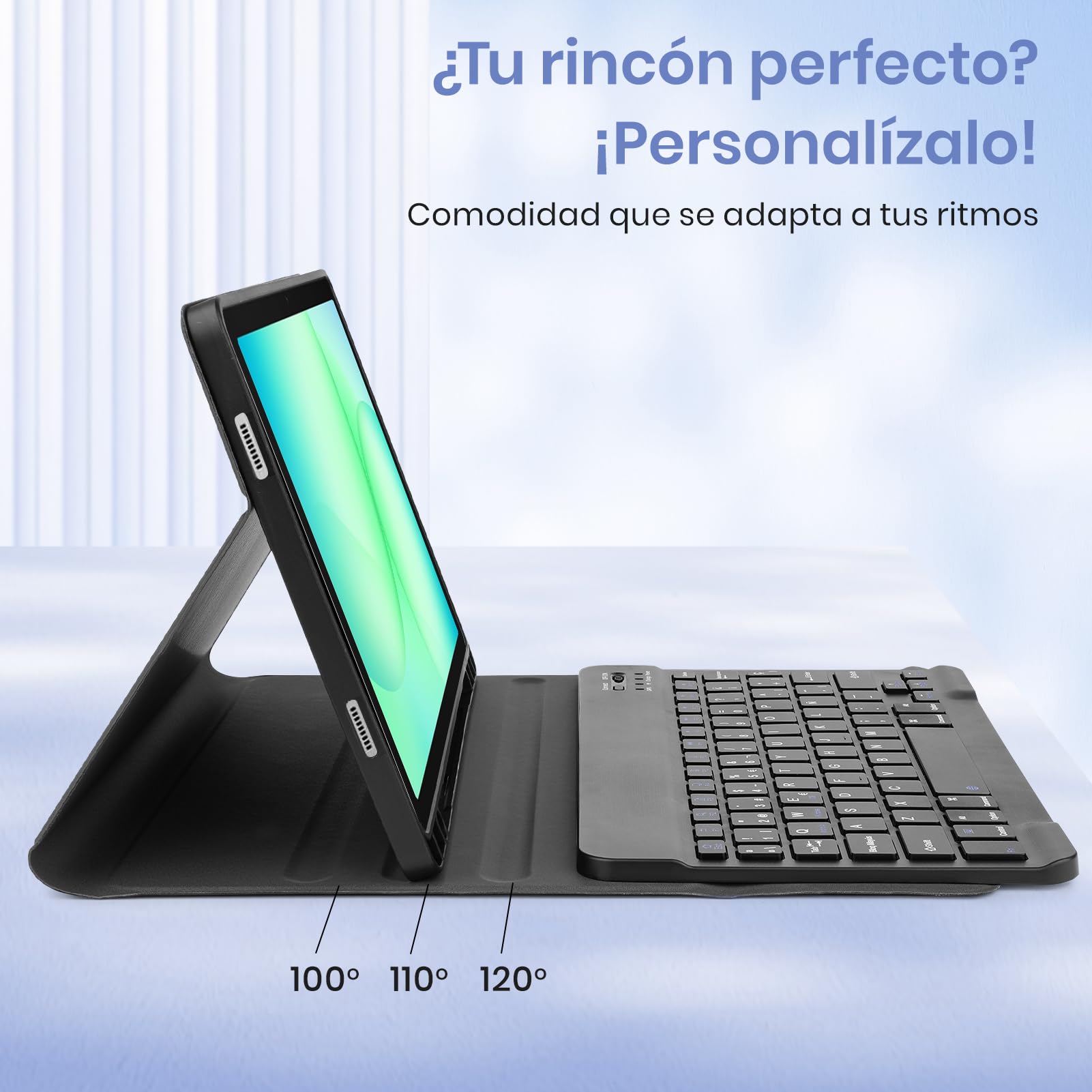 Funda con Teclado para Samsung Galaxy Tab A11 Plus/A9+ 11“ 2025/2023 (SM-X310/X315/X236), Teclado Bluetooth inalámbrico Desmontable con Funda Protectora, para la Tablet Samsung A11+ (Negro)