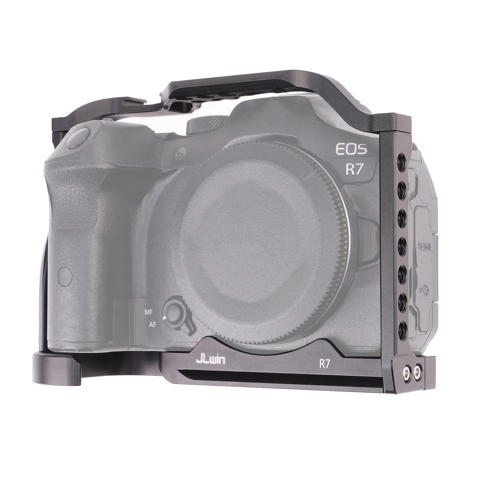 FOTGA Klatka na aparat do produkcji wideo Stabilizator Rig z aluminium z mocowaniem typu Cold Shoe i śrubami 1/4" 3/8" do bezlusterkowej lustrzanki Canon EOS R7
