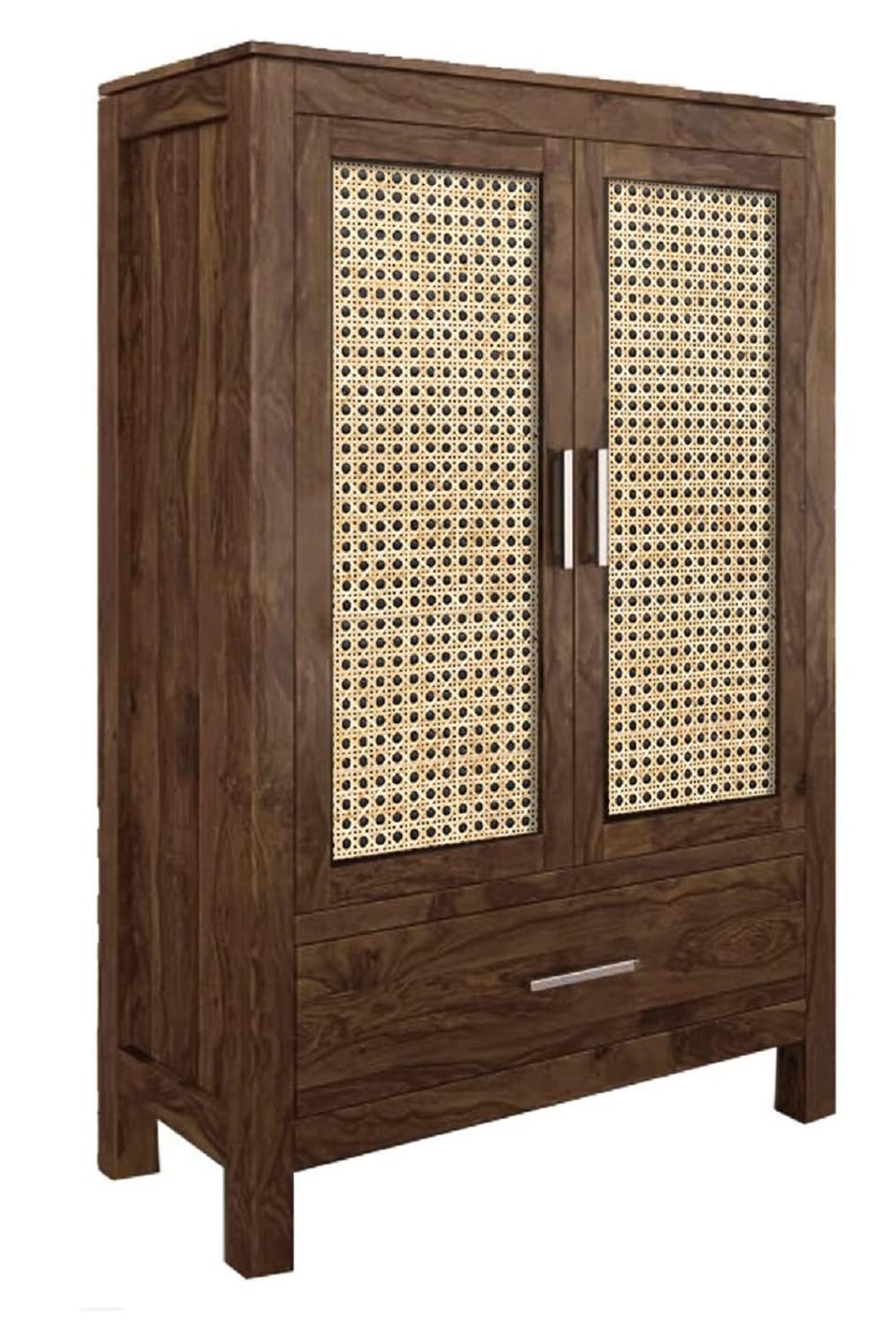 Sheesham Wood Multipurpose Kitchen Cabinet with 2 Door and Drawer Storage Wooden Bookshelf Unit for Home, Kitchen, Living Room, Office (Walnut Matte Finish)-image-31