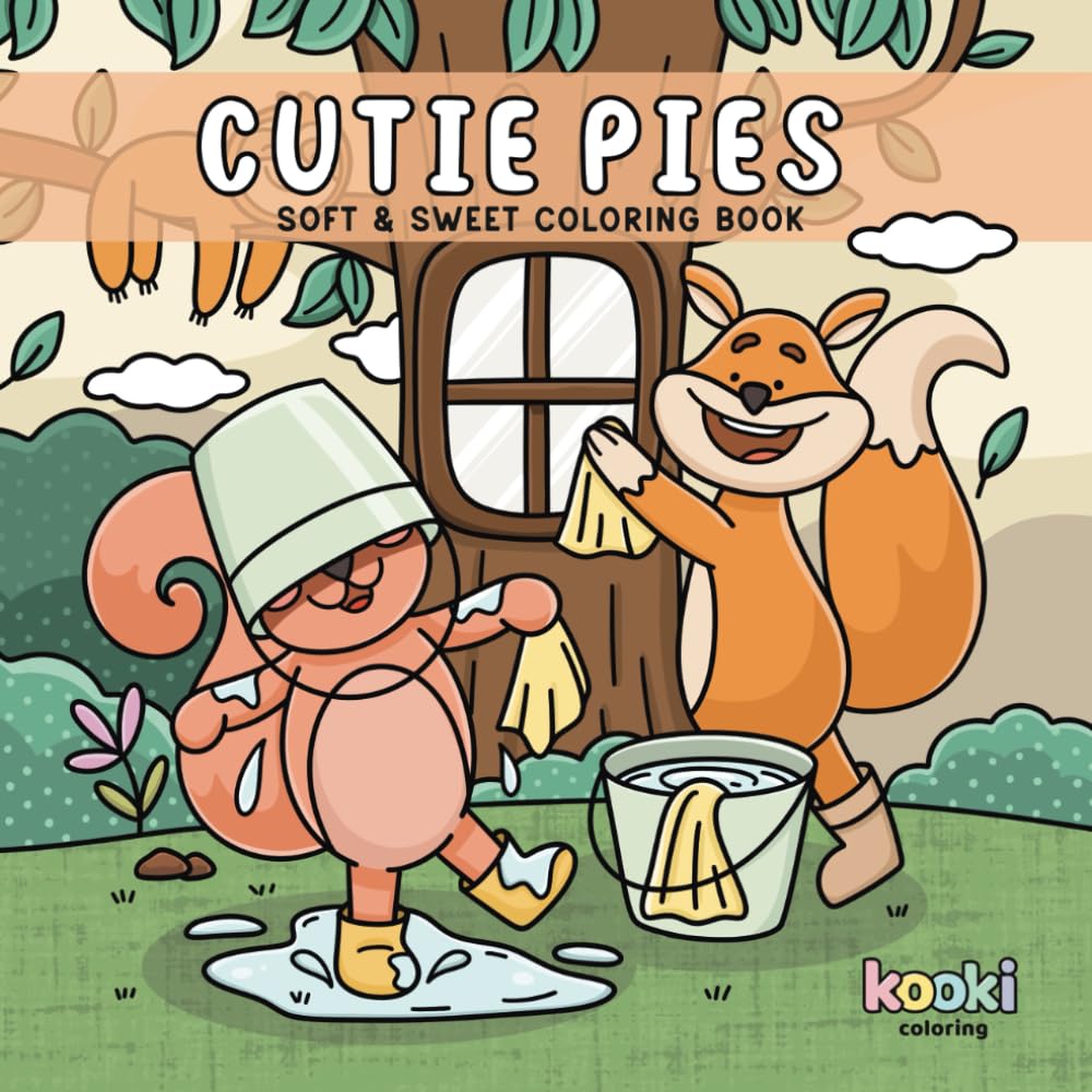 Cutie Pies: 30 Pages of Playful Animal Scenes for Stress Relief and Coloring Fun — Perfect for Adults, Teens & Kids