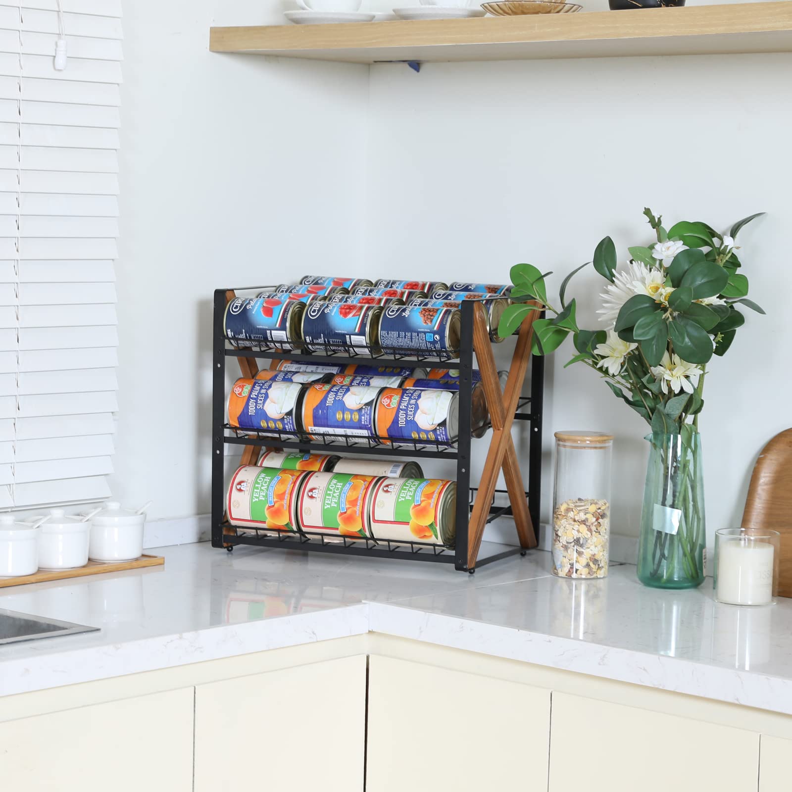 Buy Stackable Can Rack Organizer, 3 Tier Stacking Can Storage Dispenser