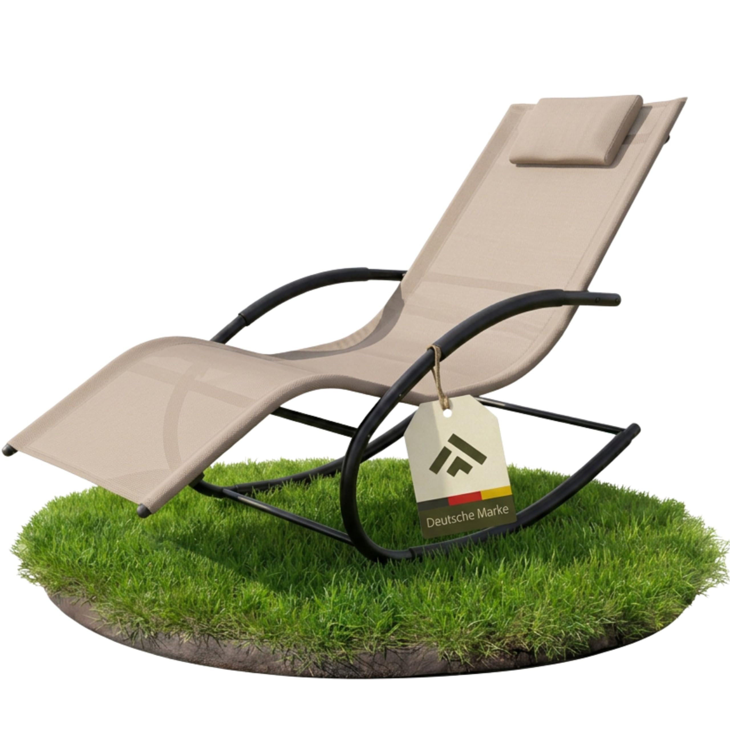 novaterra® Premium Sonnenliege Beige – modernes Design, hohe Qualität Wetterfeste Gartenliege für Outdoor & Pool | Ergonomische Relaxliege, stabil & langlebig