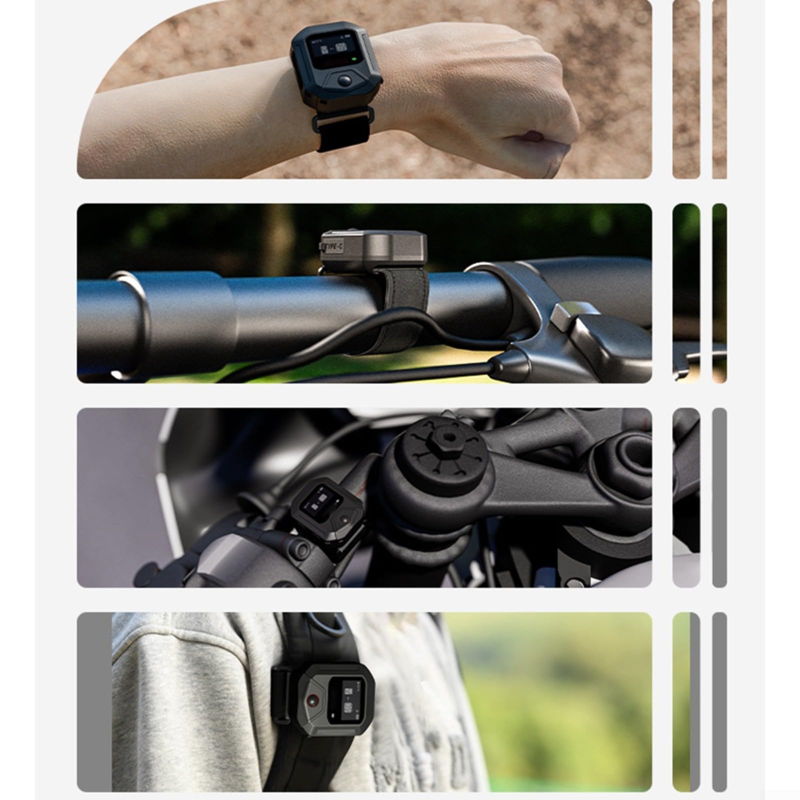 Intelligente Fernbedienung für INSTA360 GPS – Echtzeitüberwachung mit integriertem Bildschirm & Standortverfolgung – 25 m lange Reichweite blaue Zahnsteuerung – inklusive Handgelenk-/Fahrradriemen für