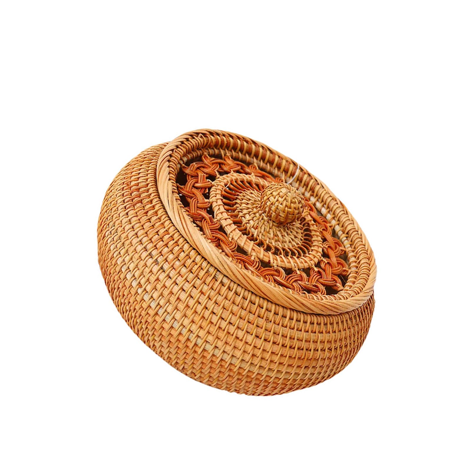 Handwoven Water Hyacinths Storage Basket with Breathable Lid, Natural Fiber for Bedroom Closet Decoration Decorative Handwoven Storage Basket