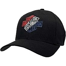 Men's RWB Bar & Shield Logo Stretch Fit Baseball Cap - Black