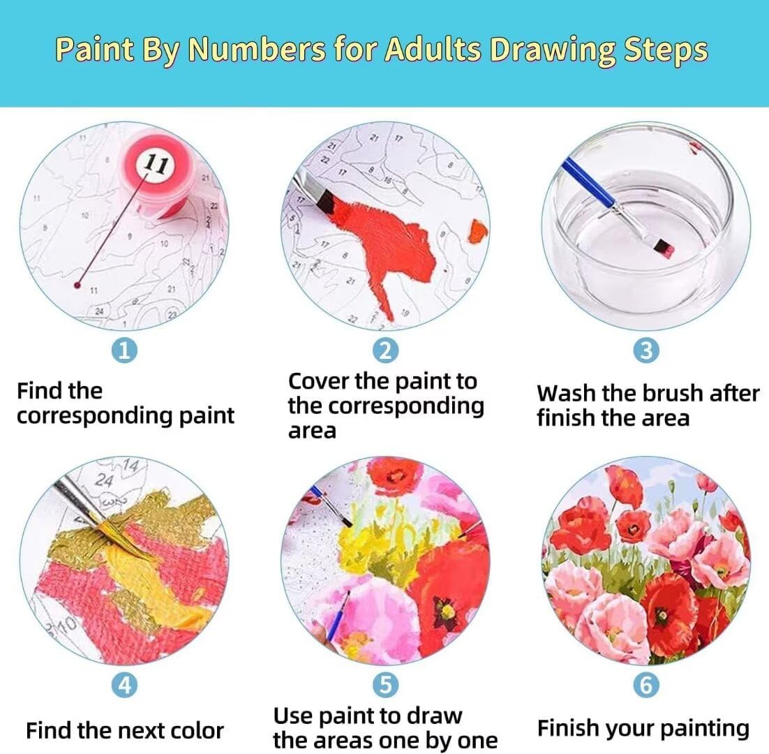 数字油絵 猫 Paint by Numbers 花、ペイント バイ ナンバーズ キット 大人用 子供 高齢者 ジュニア 初心者 DI