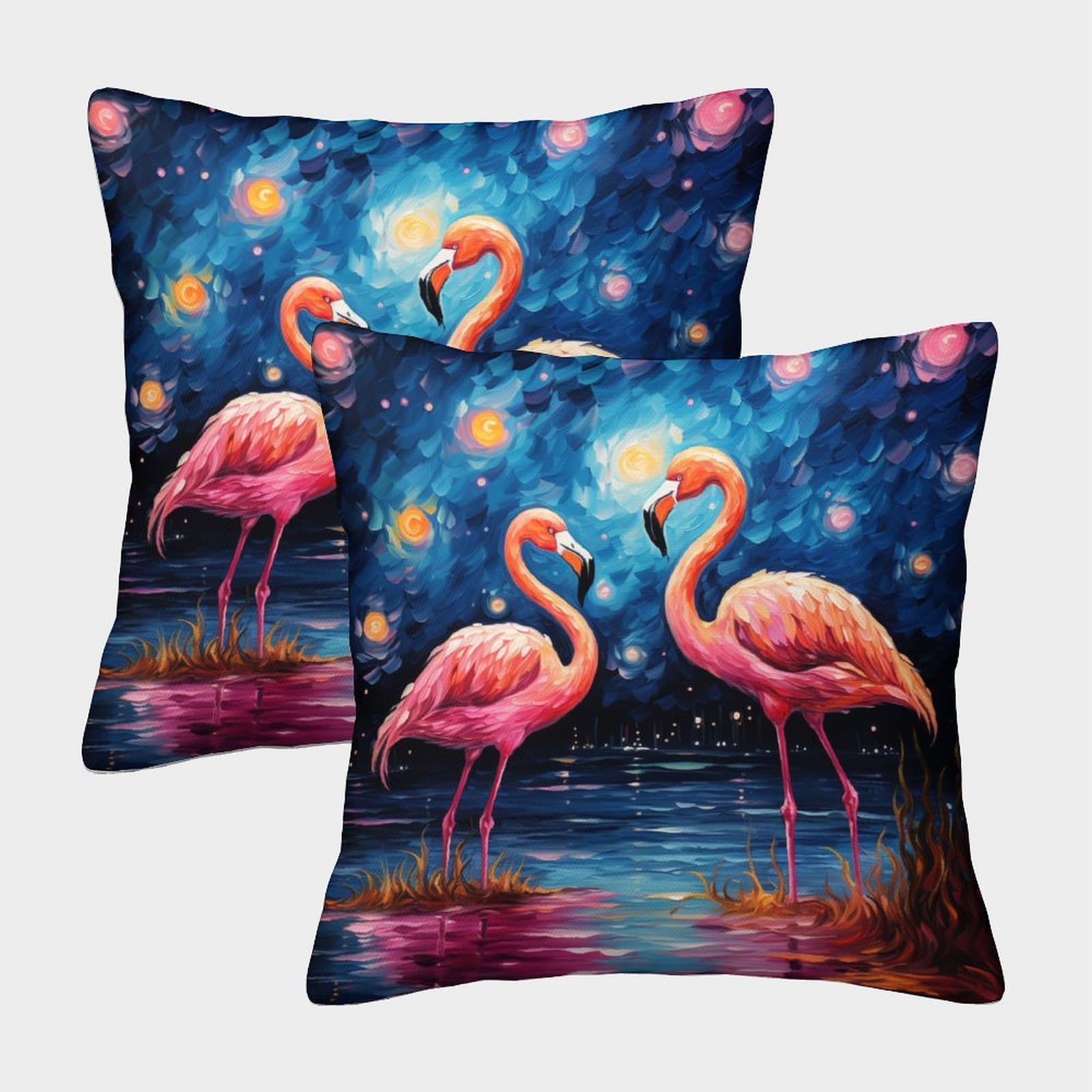 Gparsddio Style-3 Flamingo 2Pc Set Washable Cushion Cover With Invisible Zipper Decorative Throw Pillow For Home Decor Sofa Bedroom 45X45cm