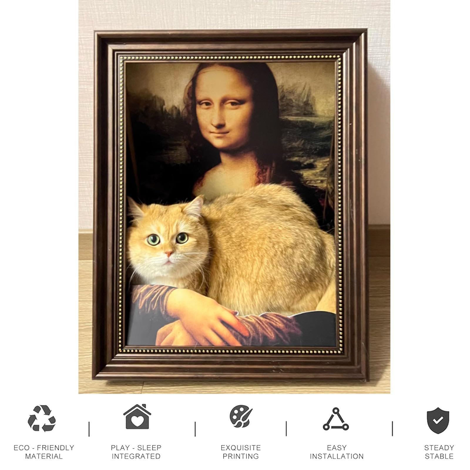 4D Pintura al Óleo Gato Nido, Arte Vertical Gato Rascador, Gatito Marco Gato Nido para Todas Las Estaciones Gato Juguete Casa del Gato,Iris