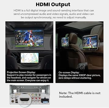 Joying 11.6 Inch Double Din Car Stereo, Car Radio with Apple Carplay & Android Auto, 8GB+128GB Android 13 Head Unit with Mirror Link, AM/FM, Bluetooth, SWC, GPS(JY-UTD11N8)