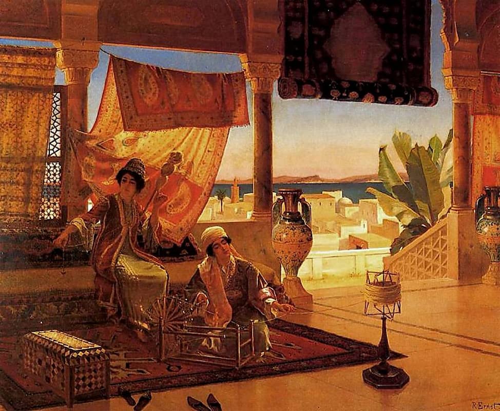 Tableau La Terrazza Rudolf Ernst reproduction d'art sur toile 50x70