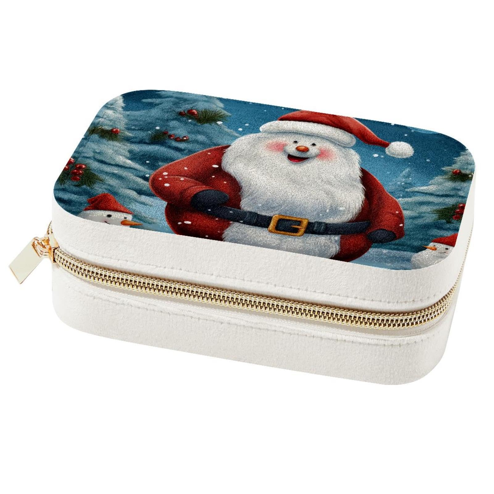 Boîte à bijoux de Noël voyage : rangement portable bague collier