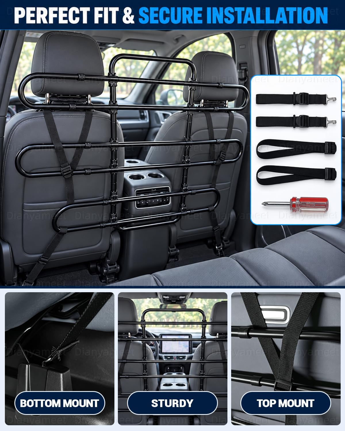 Auto-Hundeschutzgitter Universal Verstellbare Hundebarriere