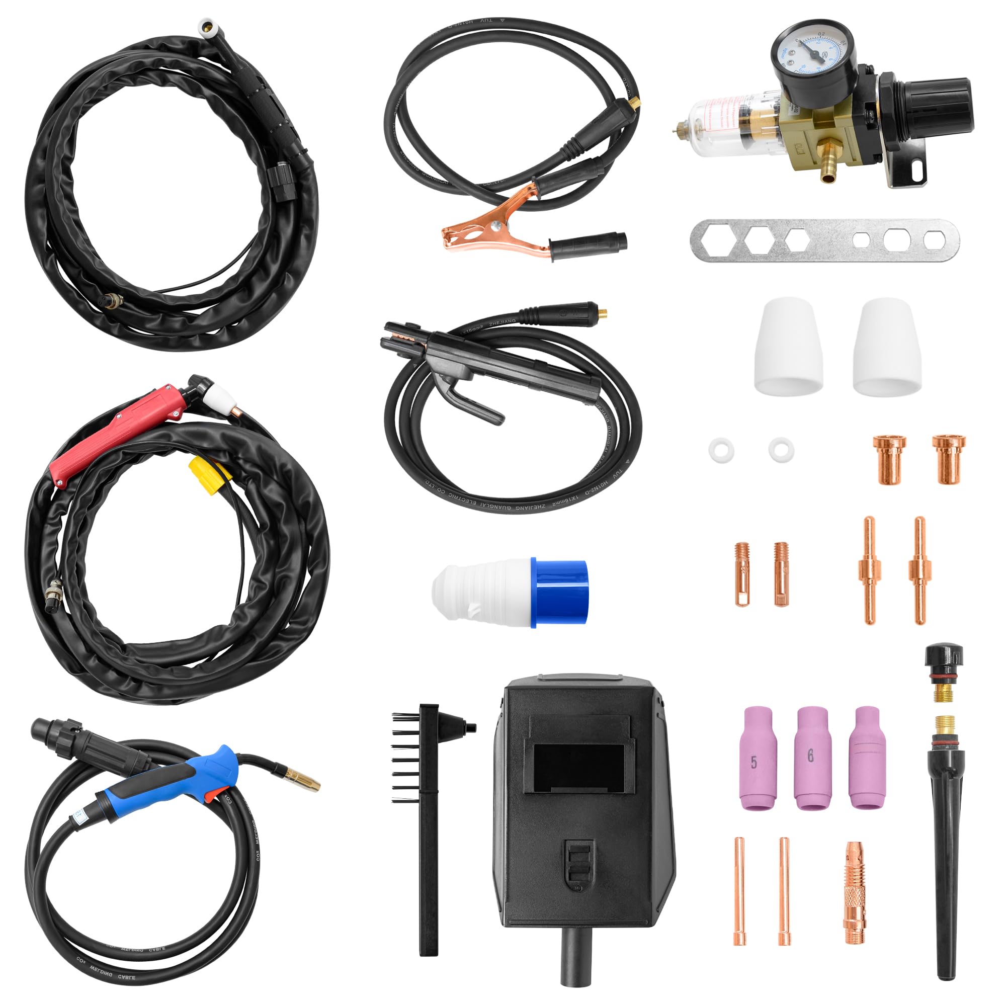 TIGMIG Saldatrice Inverter IGBT Multi Processo Taglio Plasma, Multifunzione 5 in 1: TIG/MIG/MAG/FLUX No Gas/MMA e Taglierina CUT, Saldatura 160A, Taglio fino a 10mm (40A), Garanzia e Assistenza ITA