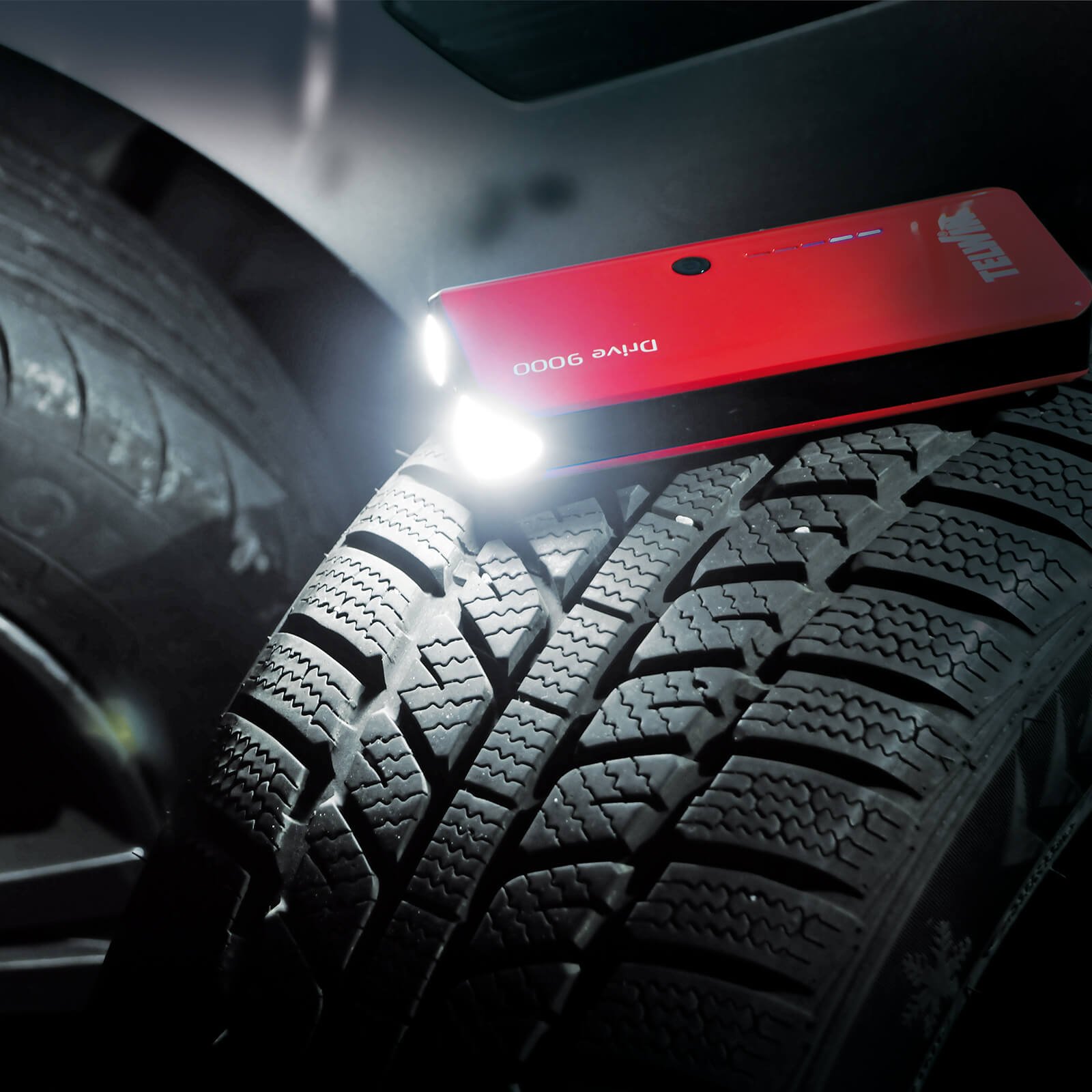 Telwin Drive 9000 Avviatore Compatto al Litio 12V & Power Bank, Rosso