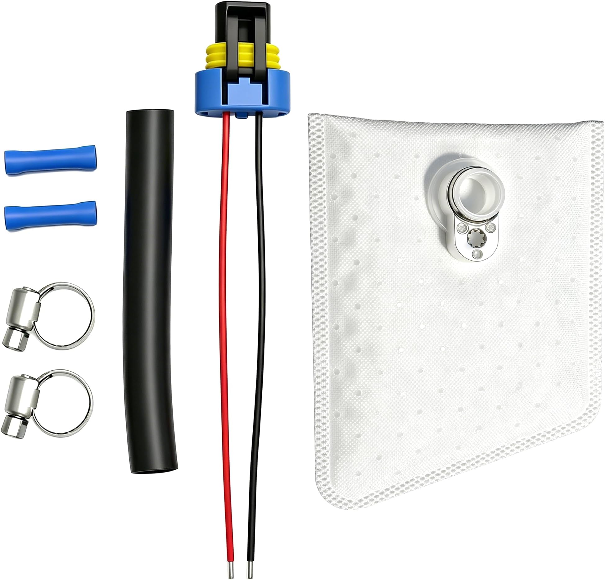 HiSport Fuel Pump Replacement Installation Kit for TI/Walbro Universal Fit F90000267 F90000274 F90000285 Replaces 400-0085, Includes Strainer/Filter, Fuel Hose, Pigtail Wire Harness, Clamps Connector